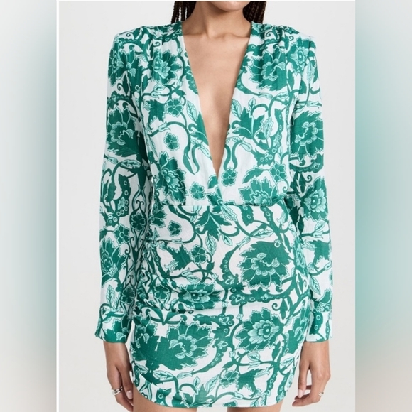 NWT Rumer the Label, sold at Revolve, Bodhi Mini Floral green Dress, $309 Med - Picture 6 of 10